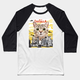 Catzilla Funny Cat T-Shirt - Gift for Cats Lovers Baseball T-Shirt